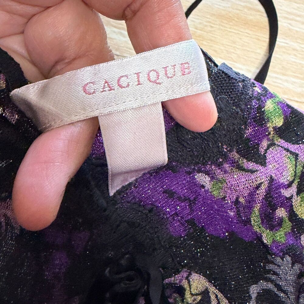 Cacique Baby Doll Sheer Lingerie Slip Dress Whimsygoth Pin Up Plus Size 22/24 - Picture 12 of 14